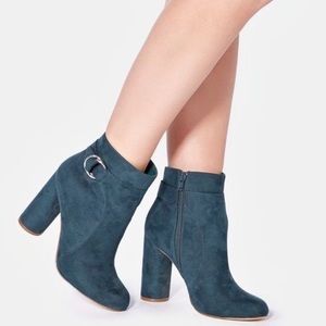 JustFab Ellery Winter Green Booties